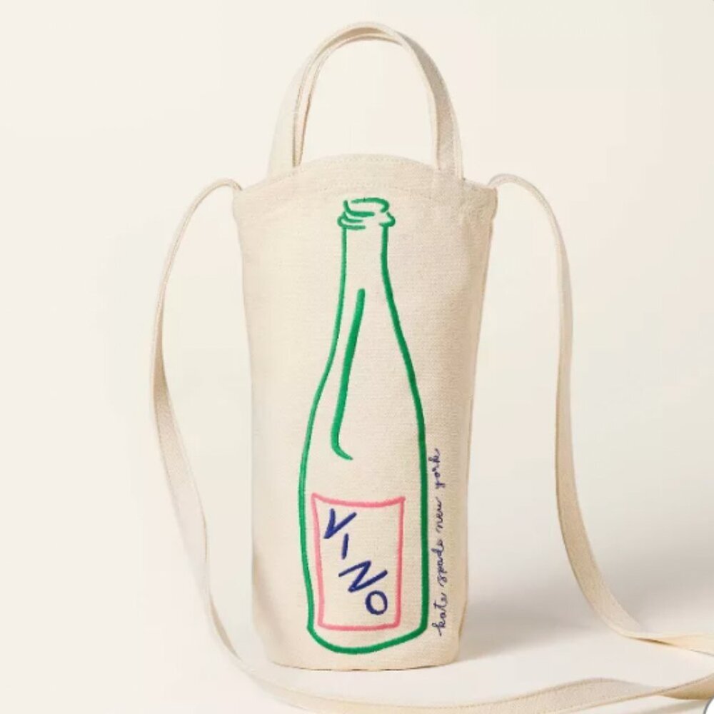 Kate Spade New York x Target Wine Embroidered‎ Canvas Tote Bag